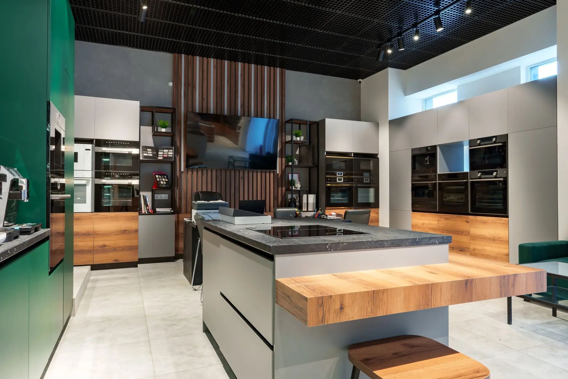 Interior of premium home appliance store in a mall